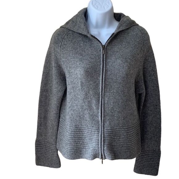 Alexandra‎ Bartlett 100% Lambswool Zip Cardigan Hoodie Sweater size medium - Picture 1 of 11
